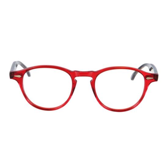  카돌 안경 옥스포드 라운드 프레임 안경, 강렬한 빨간색 전면