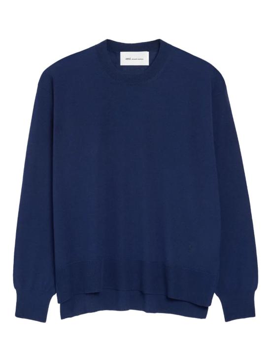 26SS 아미 씬 울 크루넥 아미 드 하트 스웨터 UKS856 KN0066A021 Blue
