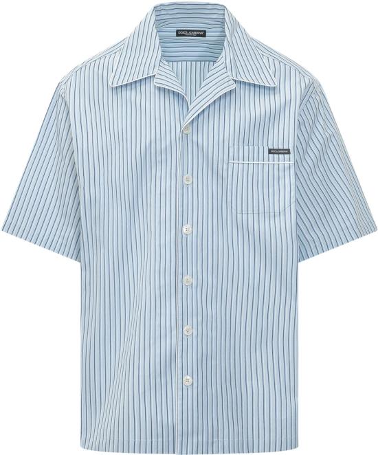 26SS 돌체앤가바나 하와이 스트라이츠 포플린 셔츠 G5OL6TFR513S8052 LICHTBLUE