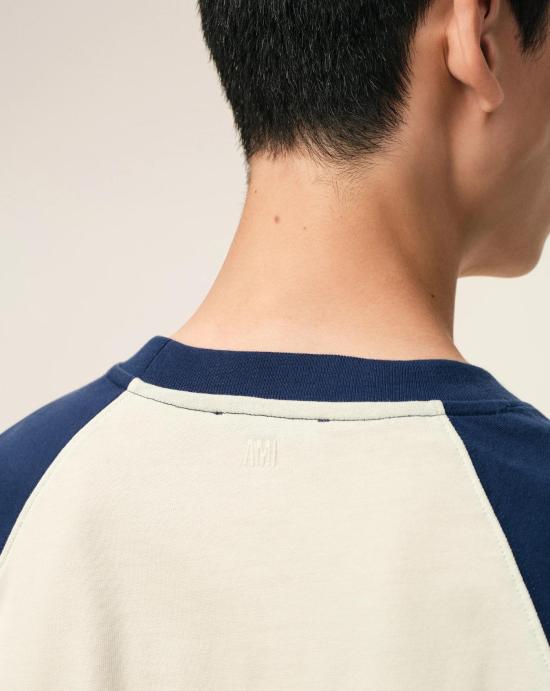 26SS 아미 코튼 아미 드 하트 니트 패치 티셔츠 UTS379726 A027 - AMI