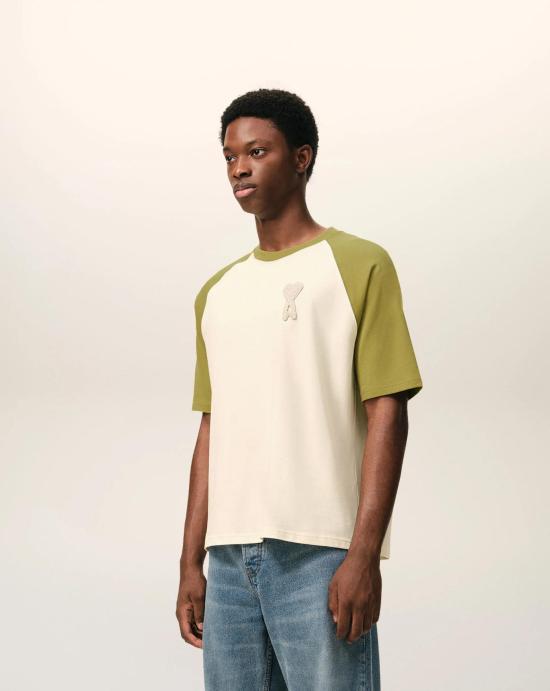 26SS 아미 코튼 아미 드 하트 니트 패치 티셔츠 UTS379726 A041 - AMI