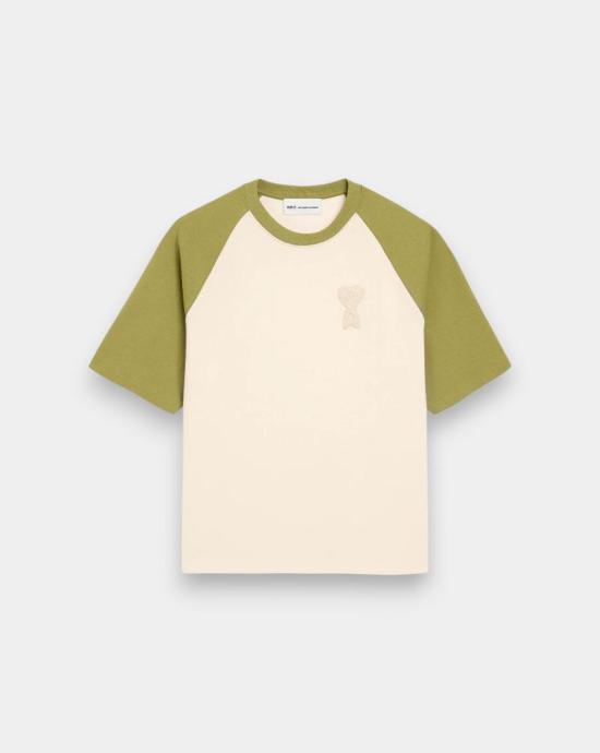 26SS 아미 코튼 아미 드 하트 니트 패치 티셔츠 UTS379726 A041