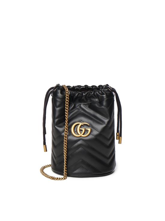 26SS 구찌 GG 마몽 마틀라세 미니 버킷백 575163 DTDRT1000 BLACK - GUCCI