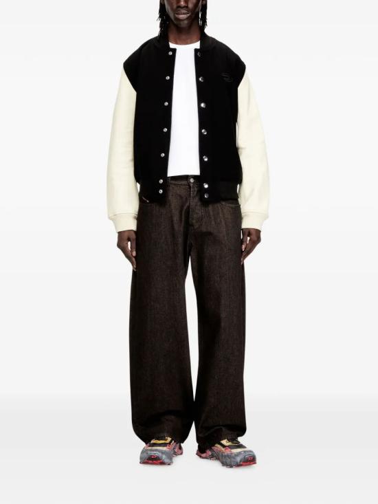 26SS 디젤 wool blend and leather 봄버 자켓 A211640LHAL9XX Black - DIESEL