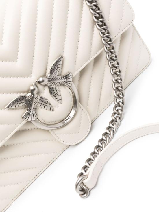 26SS 핑코 토트백 100941A0GKZ14O BIANCO SILVER - PINKO