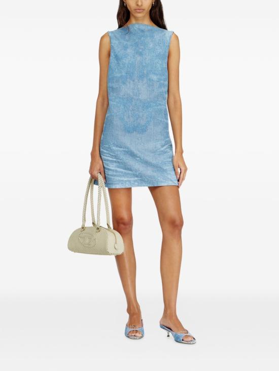 26SS 디젤 드-셀룬-Fsi 쇼트 드레스 인 새틴 데님 A2378609P2301 Pale blue