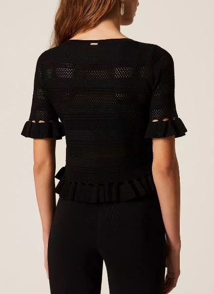 26SS 트윈셋 반팔 티셔츠 261TP3082S2131500006 BLACK - TWINSET