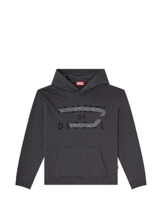 26SS 디젤 D appliqué 코튼 후드 티셔츠 A210290JMBI93R Grey