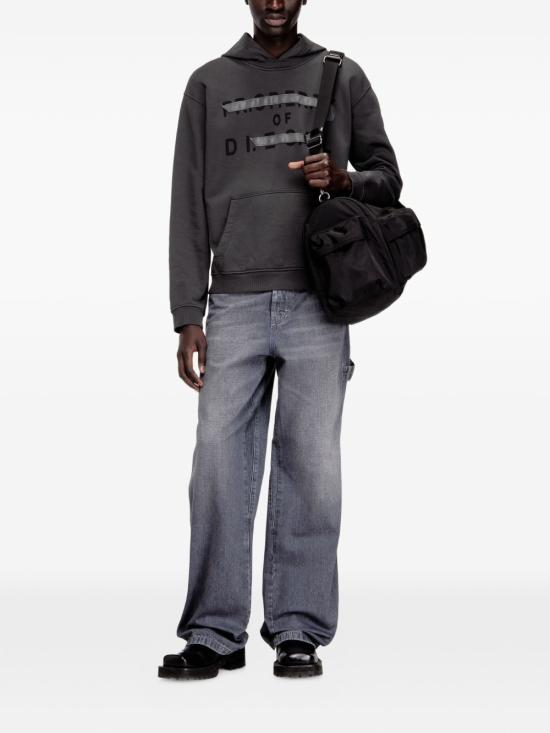 26SS 디젤 D appliqué 코튼 후드 티셔츠 A210290JMBI93R Grey - DIESEL