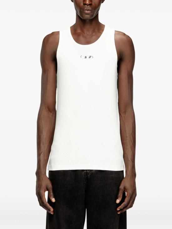 26SS 디젤 로고 코튼 탱크 탑 A217420JMBA141 White - DIESEL