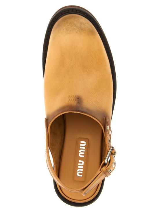 26SS 미우미우 풀 가죽 뮬 5R667EFA0455ODF0054 Brown - MIU MIU