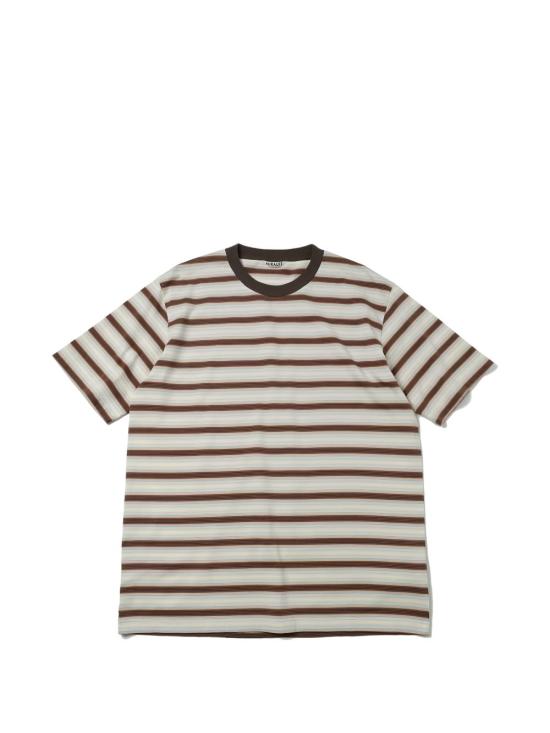 26SS 오라리 반팔 티셔츠 A26ST02GJ FADE BROWN STRIPE DOM