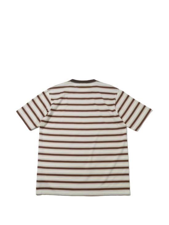 26SS 오라리 반팔 티셔츠 A26ST02GJ FADE BROWN STRIPE DOM - AURALEE