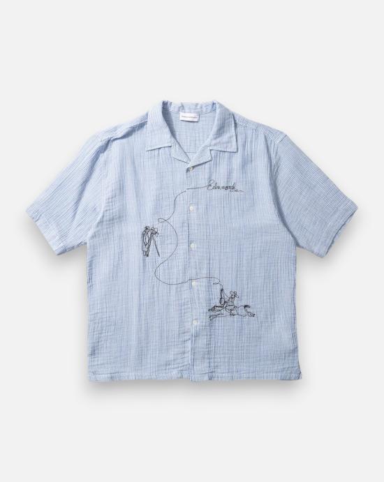 26SS 에드몬드 스튜디오 반팔 셔츠 1261022560 PLAIN DK BLUE White blue