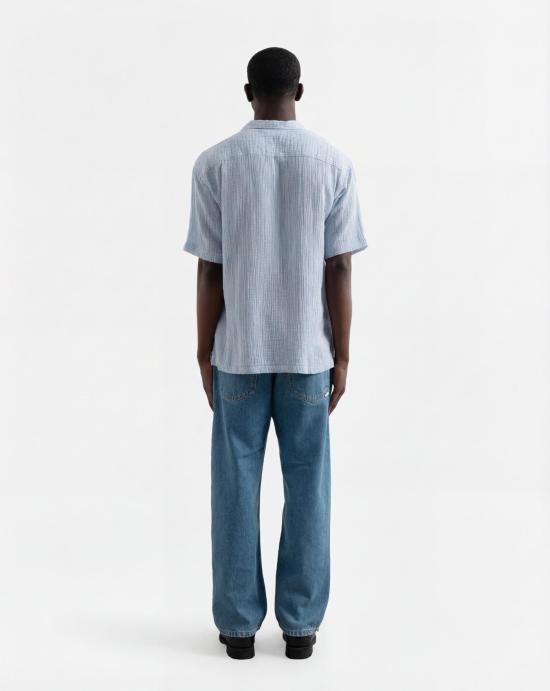 26SS 에드몬드 스튜디오 반팔 셔츠 1261022560 PLAIN DK BLUE White blue - EDMMOND STUDIOS