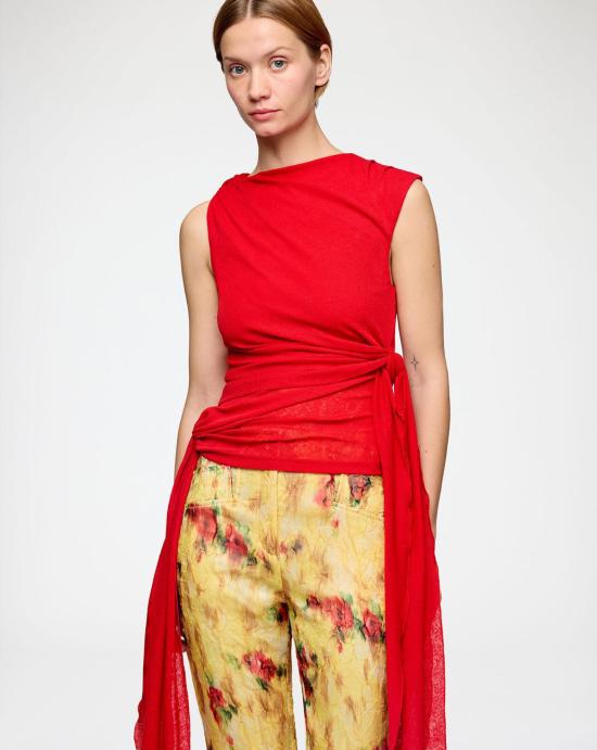 26SS 가니 민소매 티셔츠 A1040289 06P Goji berry - GANNI