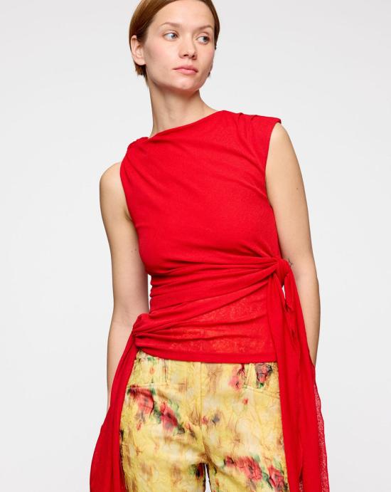 26SS 가니 민소매 티셔츠 A1040289 06P Goji berry - GANNI