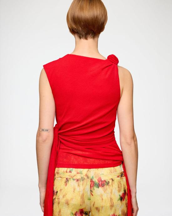 26SS 가니 민소매 티셔츠 A1040289 06P Goji berry - GANNI