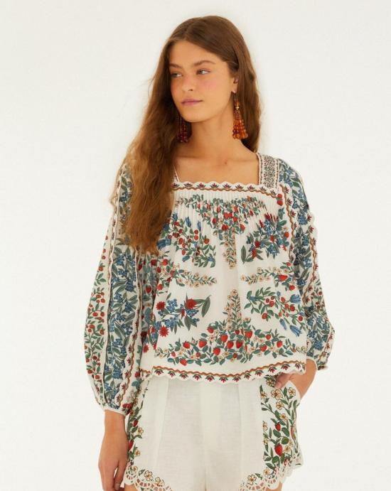 26SS 팜 리오 블라우스 352183 26049 White - FARM RIO