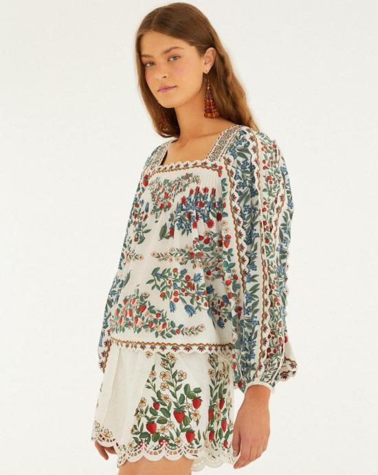 26SS 팜 리오 블라우스 352183 26049 White - FARM RIO