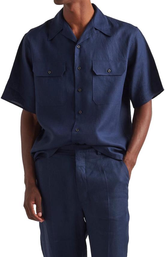  프라다 반팔 셔츠 UCS50211T7F0SVF BLUE - PRADA