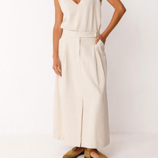  에스케이에프케이 롱 스커트 Skfk 이오아나 스커트 아이보리