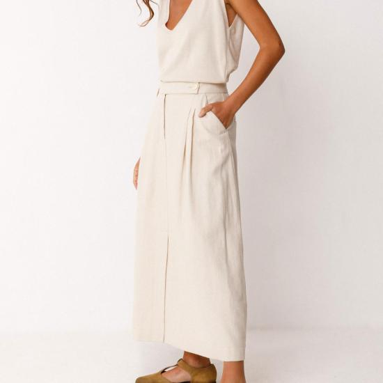  에스케이에프케이 롱 스커트 Skfk 이오아나 스커트 아이보리 - SKFK