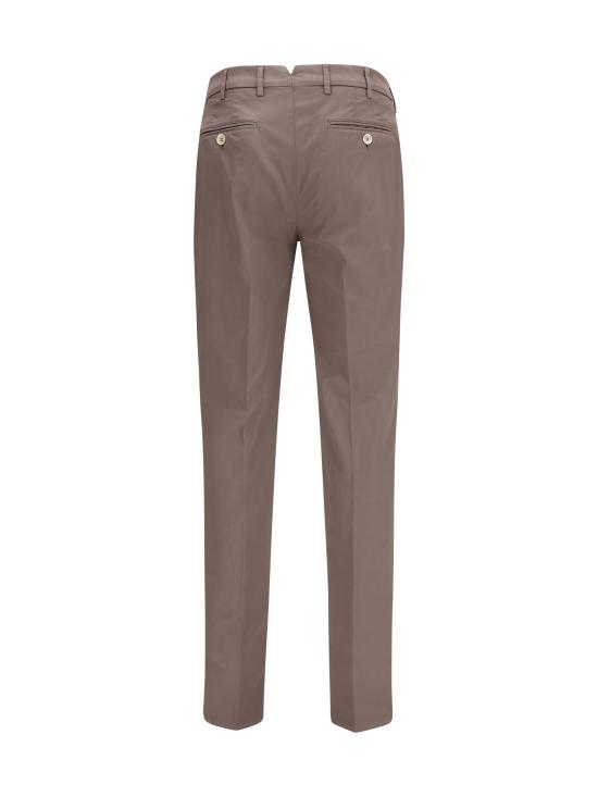 26SS 브루넬로 쿠치넬리 코튼 스트래치 미드 라이즈 슬림 핏 치노 M289LI1770 C6046 BROWN - BRUNELLO CUCINELLI