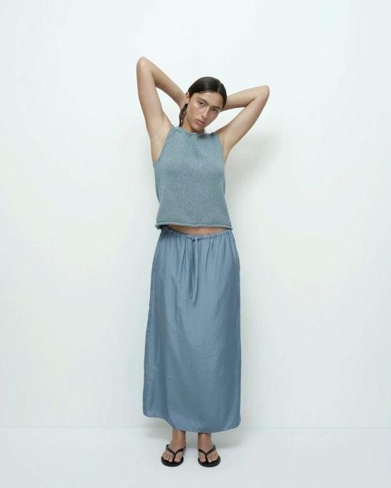  미정박 롱 스커트 박미정 드로스트링 미디 - MIJEONG PARK