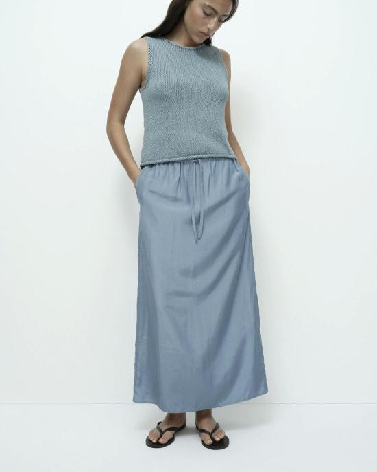  미정박 롱 스커트 박미정 드로스트링 미디 - MIJEONG PARK