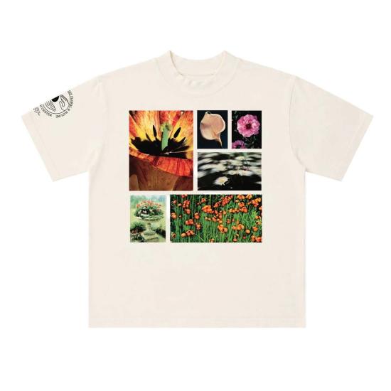  Fresh Cut Flowers 반팔 티셔츠 갓 자른 꽃 사진 티셔츠
