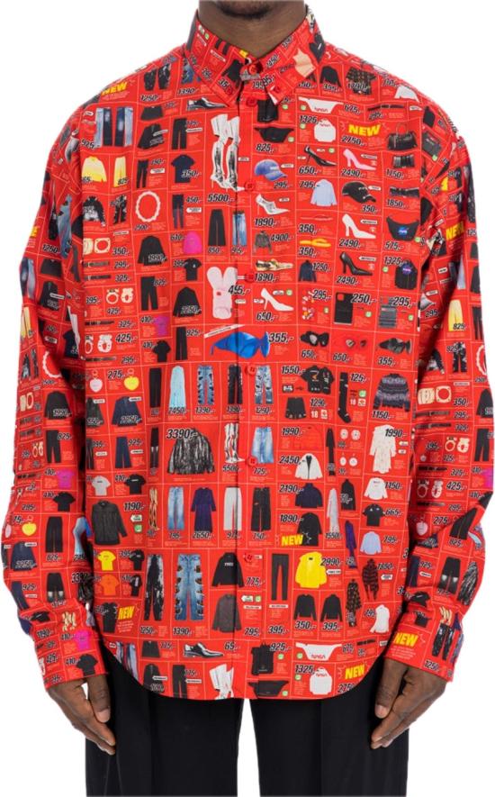  발렌시아가 긴팔 셔츠 662983TLL026400 RED - BALENCIAGA