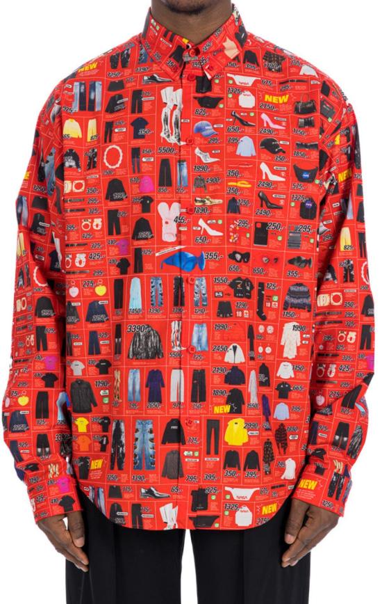  발렌시아가 긴팔 셔츠 662983TLL026400 RED - BALENCIAGA