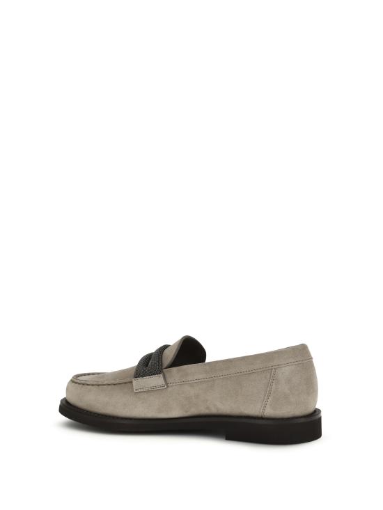 26SS 브루넬로 쿠치넬리 프레셔스 클램프 스웨이드 페니 로퍼 MZSFG3237 C5859 GREY - BRUNELLO CUCINELLI