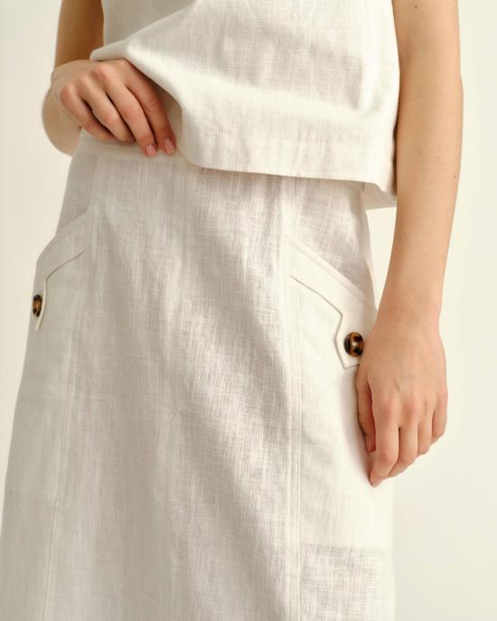  카르톨리나 미디 스커트 Su26 앨리스 버튼 스커트 - CARTOLINA