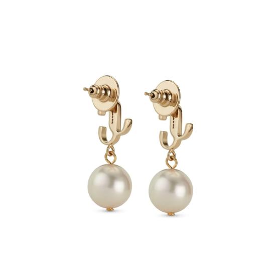 26SS 지미추 이어링 JC PEARL EARRI DXQ GOLWH GOLD WHITE - JIMMY CHOO