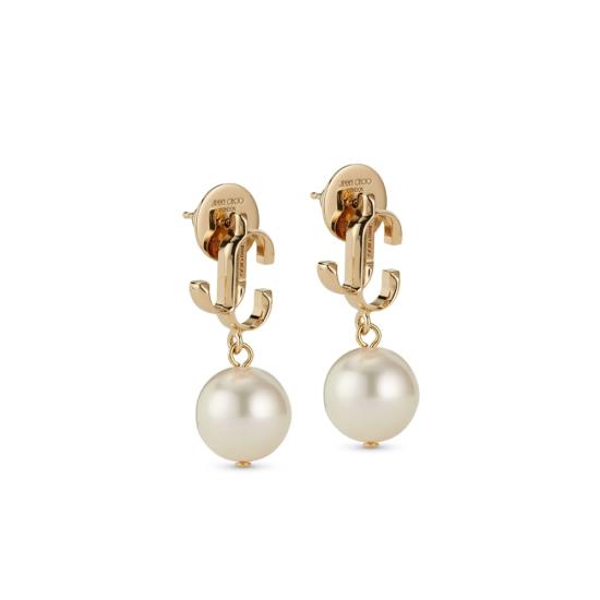 26SS 지미추 이어링 JC PEARL EARRI DXQ GOLWH GOLD WHITE - JIMMY CHOO