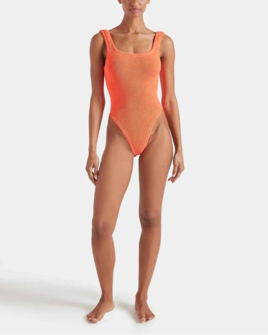  훈자 지 원피스 수영복 훈자 G 스퀘어넥 수영복 오렌지 - HUNZA G