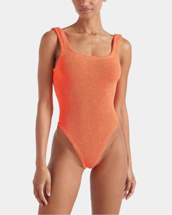  훈자 지 원피스 수영복 훈자 G 스퀘어넥 수영복 오렌지 - HUNZA G