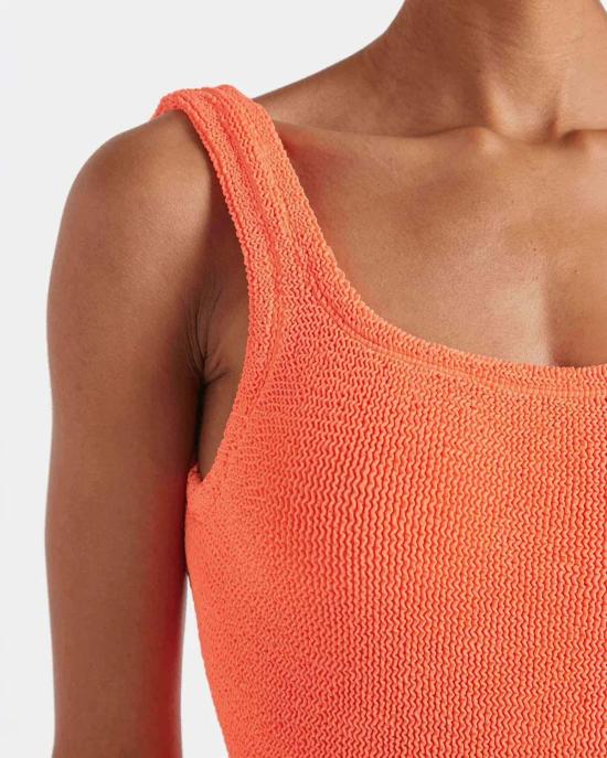  훈자 지 원피스 수영복 훈자 G 스퀘어넥 수영복 오렌지 - HUNZA G