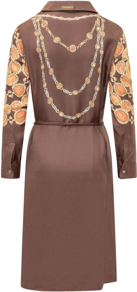 26SS 베르사체 미디 원피스 10246591A179525N940 BROWN - VERSACE