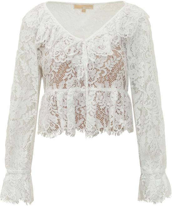 26SS 마이클 코어스 긴팔 티셔츠 MS640YJKQ9100 WHITE