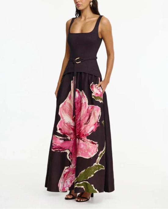  아클레어 롱 원피스 에이클러 액턴힐 맥시 드레스 가넷 매그놀리아 - ACLER