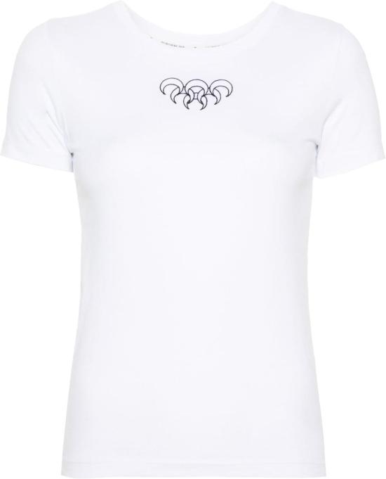 26SS 마린세르 문 로고 저지 베이비핏 티셔츠 WTT012ACJER0008WH10 WHITE