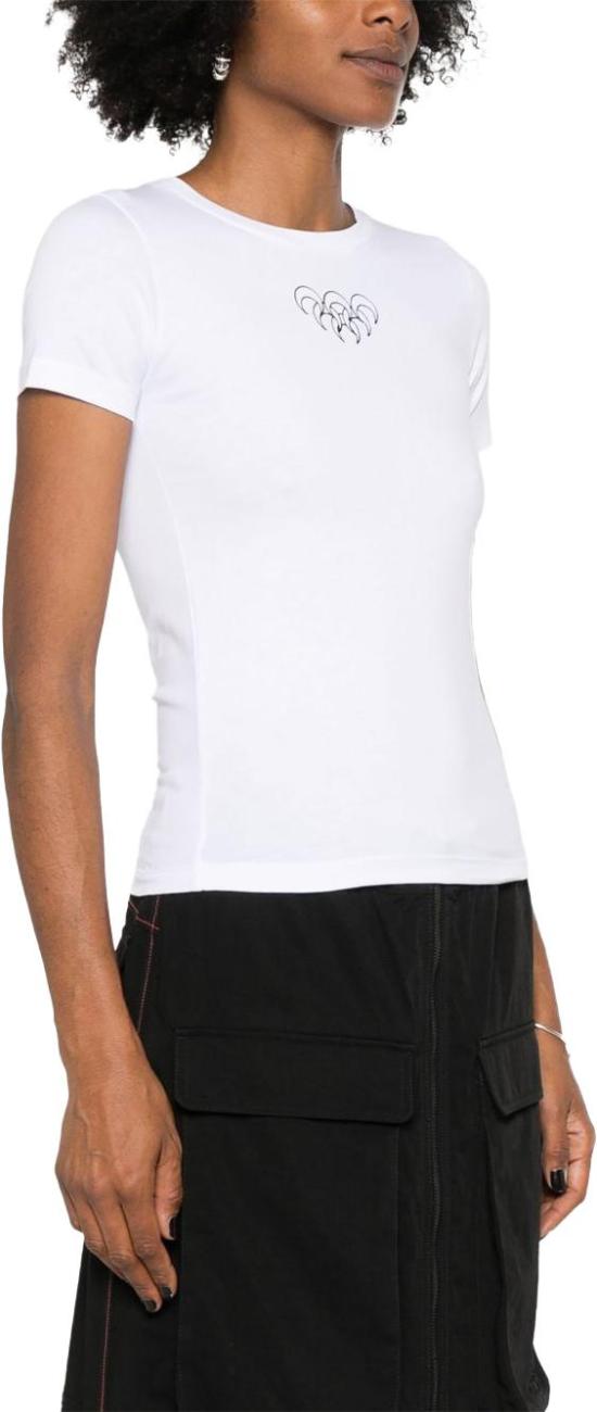 26SS 마린세르 문 로고 저지 베이비핏 티셔츠 WTT012ACJER0008WH10 WHITE - MARINE SERRE