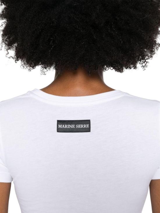 26SS 마린세르 문 로고 저지 베이비핏 티셔츠 WTT012ACJER0008WH10 WHITE - MARINE SERRE
