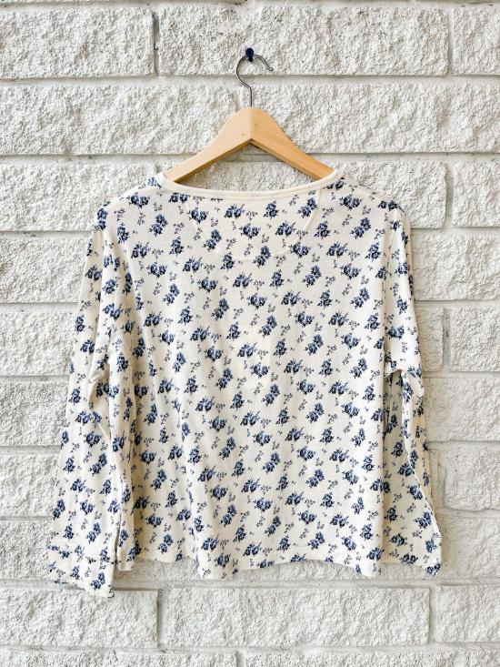  더 그레이트 긴팔 티셔츠 위대한. 크롭 슬립 헨리 인디고 로즈 인드로 - THE GREAT