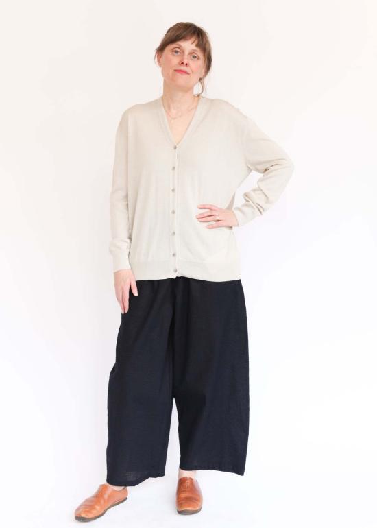  로렌 마누지안 가디건 로렌 마누기안 베일 카디건 파치먼트 - LAUREN MANOOGIAN