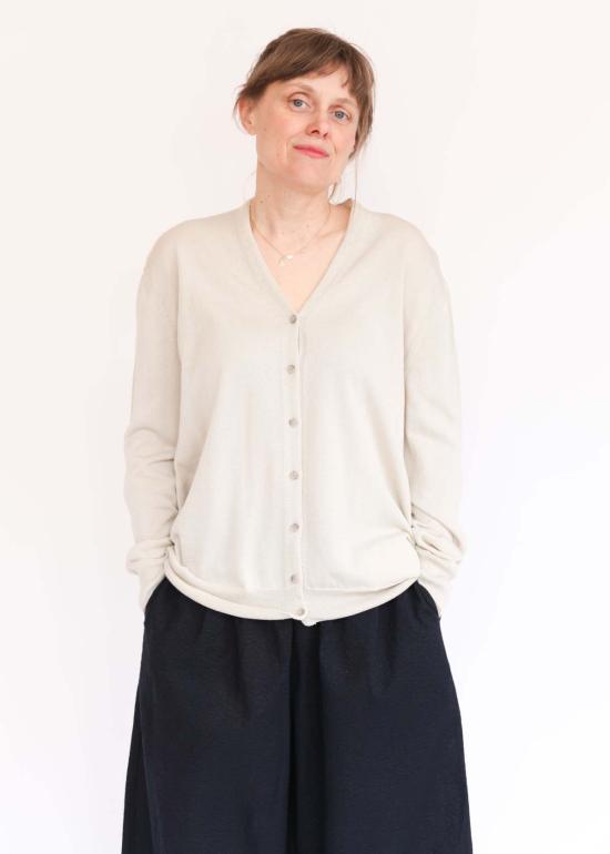  로렌 마누지안 가디건 로렌 마누기안 베일 카디건 파치먼트