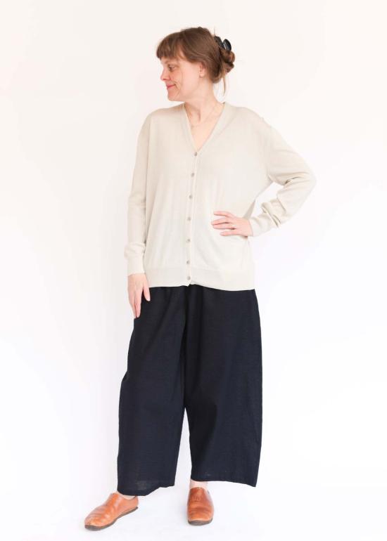  로렌 마누지안 가디건 로렌 마누기안 베일 카디건 파치먼트 - LAUREN MANOOGIAN